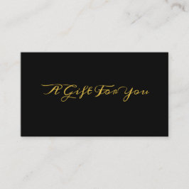Elegant Black Guld Calligraphy Gift Certificate Lojalitetskort