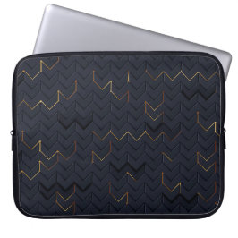 Elegant Black-Guld Chevron Mönster Laptop sleeve