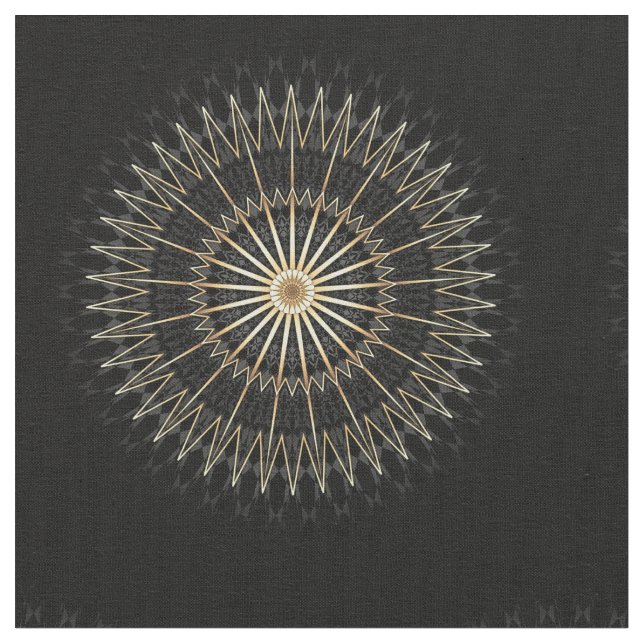 Elegant Black Guld Chevron Star Tyg (Närbild)