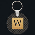 Elegant Black Guld Classy Monogram Initialt skript Nyckelring<br><div class="desc">Elegant Black Guld Classy Monogram Initial Script-nyckelkedja. Har en lyxsvart bakgrund och guld diamant mönster.</div>