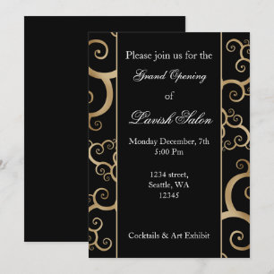 Elegant Black Guld Corporate Party-inbjudan Inbjudningar