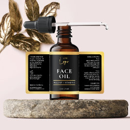 Elegant Black Guld Cosmetic Skincare Flaska-etiket Fraktsedel