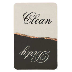 Elegant Black Guld & Cream Clean/Dirty Dishwasher Magnet