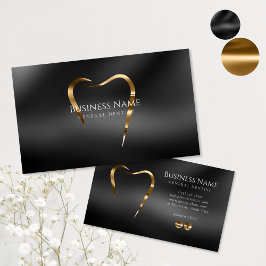 Elegant Black Guld Dentist Affärskort Design Visitkort