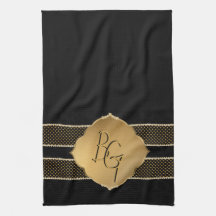Elegant Black Guld Diamond Shape Monogram Initiale