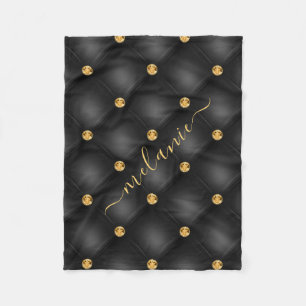 Elegant Black Guld Diamond Tuftade ditt namn Fleecefilt