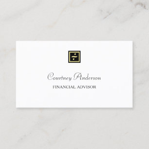 Elegant Black Guld Division Logotyp Financial Advi Visitkort