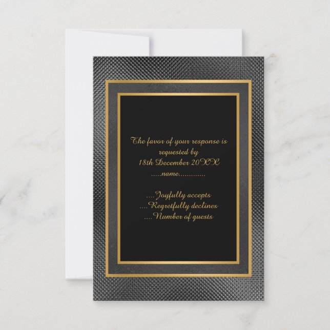ELEGANT BLACK GULD EMBOSSED LAGRAR ANPASSNINGSBAR  OSA KORT (Framsida)