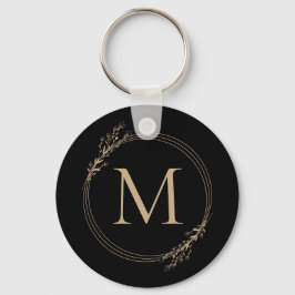 Elegant Black Guld, engradig nyckelkedja Nyckelring