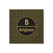 Elegant Black & Guld Filigree Monogram