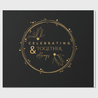 Elegant Black & Guld firar tillsammans och alltid Presentpapper