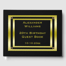 Elegant Black & Guld Framed Birthday