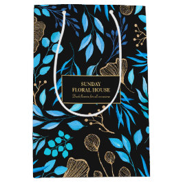 Elegant Black Guld Ginkgo Blommigt Business