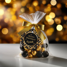 Elegant Black Guld Glitter Balloons Mönster A021
