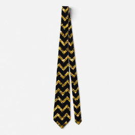 Elegant Black Guld Glitter Chevron Rand Mönster Slips