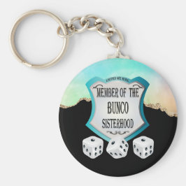 Elegant Black Guld Glitter Dice Sisternature Bunco Nyckelring