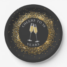 Elegant Black & Guld Glitter födelsedag Pappra Tal