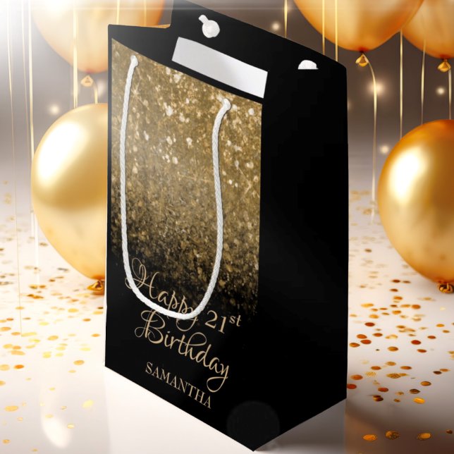 Elegant Black Guld Gnistra 21:a födelsedagen (Skapare uppladdad)