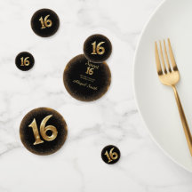 Elegant Black & Guld Gnistra Bord Confetti