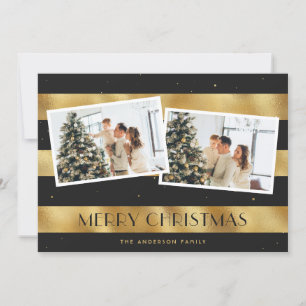 Elegant Black Guld God jul-fotokort Julkort