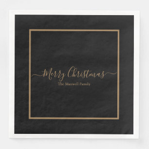 Elegant Black guld God jul, namn Pappersservett