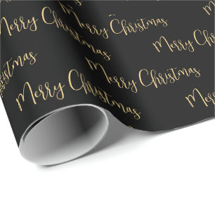Elegant Black Guld God jul Wrapping Papper Presentpapper