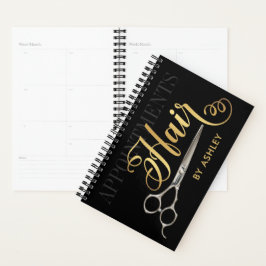 Elegant Black & Guld Hair Möte Bok