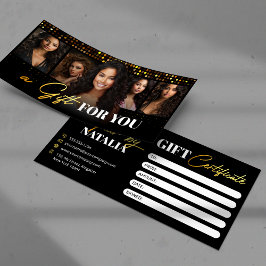 Elegant Black Guld Hair Salon Gift Certificate