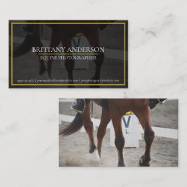 Elegant Black Guld Horse/Equestrian Photograf Visitkort