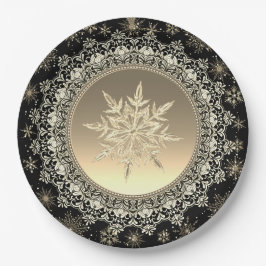 Elegant Black & Guld Ice Crystal Snowflake
