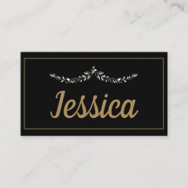 Elegant Black & Guld jul Placeringskort