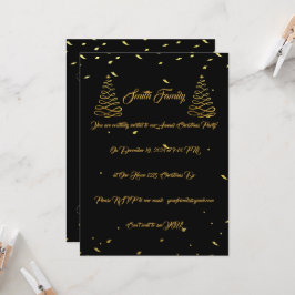 Elegant Black & Guld jul Underhållning Inbjudningar