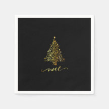 Elegant Black & Guld Julgran Noel