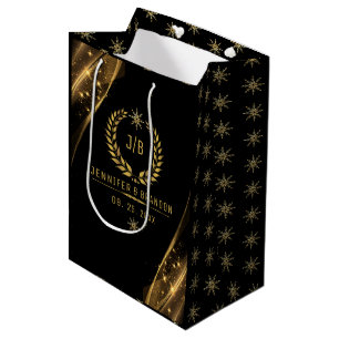 Elegant Black Guld Laurel Behandla Festive Design