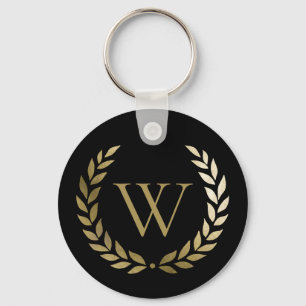 Elegant Black Guld Laurel Wandeandogram Nyckelring