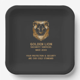 Elegant Black Guld Lejon Luxe Business Logotyp