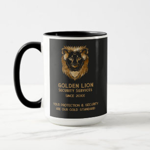 Elegant Black Guld Lejon Luxe Business Logotyp Mugg
