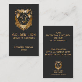 Elegant Black Guld Lejon Security Services Busines Visitkort
