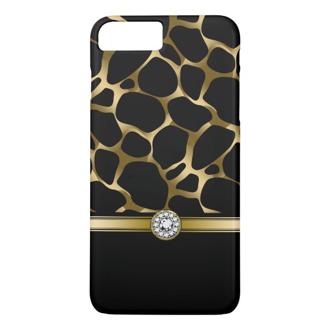 Elegant Black & Guld Leopard Animal Print Case-Mate iPhone Skal (Baksida)