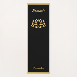 Elegant Black Guld Lotus Flower Zen Yoga Namaste