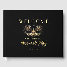 Elegant Black Guld Masqueraad Party födelsedag