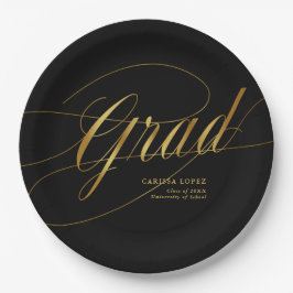 Elegant Black & Guld minimalistisk Grad Calligraph