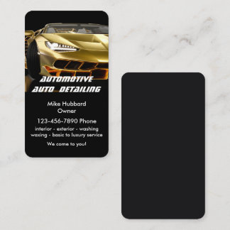 Elegant Black guld Mobile Auto Car Tvättar detalje Visitkort