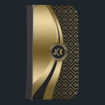 Elegant Black & Guld Modern Geometric Mönster Samsung S4 Plånboksfodral<br><div class="desc">Svart och guld och svart modern geometrisk mönster och dynamisk modern utformning av linjer. Anpassningsbar och valfritt monogram. Flera variationer i denna utformning, med olika placering av inslag och olika färg-kombinationer. Inte glitter eller metallisk avsluta, utan digital bildeffekt. Om du behöver hjälp med att anpassa, ändra färg eller något annat...</div>