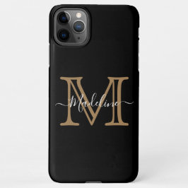 Elegant Black Guld Modern Monogram