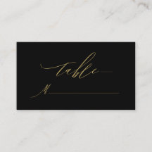 Elegant Black Guld Modern Script Monogram Bröllop