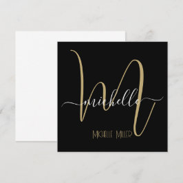 elegant Black guld monogram första affärsverksamhe Inbjudningar