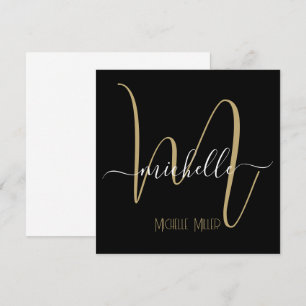 elegant Black guld monogram första affärsverksamhe Inbjudningar