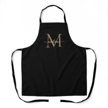 Elegant Black Guld Monogram Girly Feminine-skript
