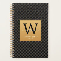 Elegant Black Guld Monogram Initial Trendig 2023